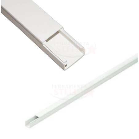 N∞ 4 PEZZI DI CANALINA BIANCA MINICANALE 22 X 10 mm 2 MT. FILI ELETTRICI