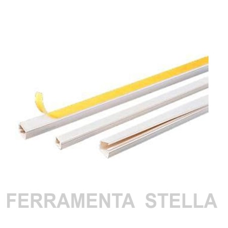Minicanale autoadesivo 20x10 bianco 2 Mt con coper