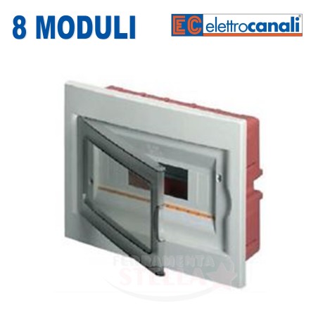 CENTRALINO SCATOLA CONTENITORE QUADRO x MODULI DIN INCASSO BIANCO e FUME'