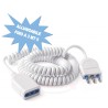 PROLUNGA ELETTRICA 3 METRI CAVO A SPIRALE BIANCA SPINA 16/A PRESA 10/16A