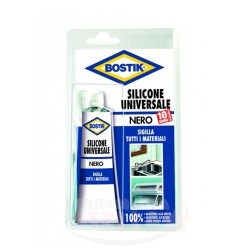 SILICONE UNIVERSALE NERO BOSTIK 60 SIGILLA SIGILLANTE INCOLLA NO MUFFA - ACETICO