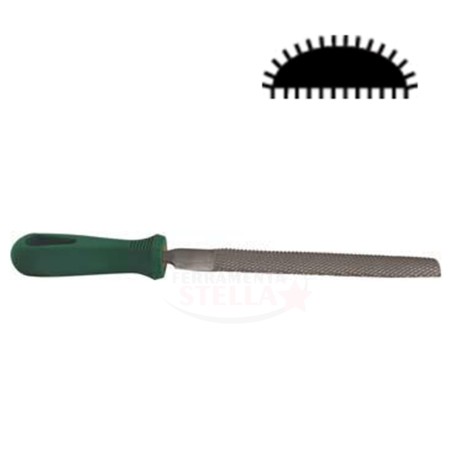 LIMA RASPA MEZZA TONDA TAGLIO MEZZO DOLCE CON MANICO 20 CM 8"