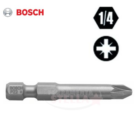 INSERTO BITS PUNTA TORX ATTACCO 1/4 DA MM 25 AVVITAMENTO - MISURA PZ2 - PEZZI 5 - BOSCH