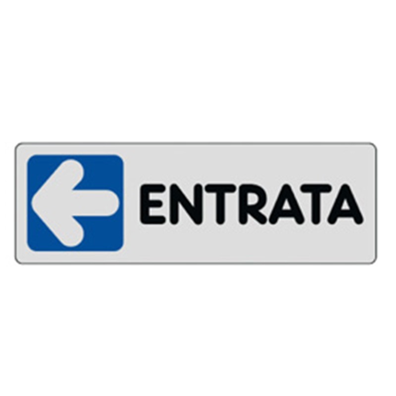 ETICHETTA CARTELLO TARGHETTA ADESIVA ADESIVO - ENTRATA FRECCIA SINISTRA - 15 X 5 CM 