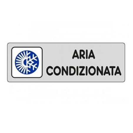 ETICHETTA CARTELLO TARGHETTA ADESIVA ARIA CONDIZIONATA 15 X 5 CM