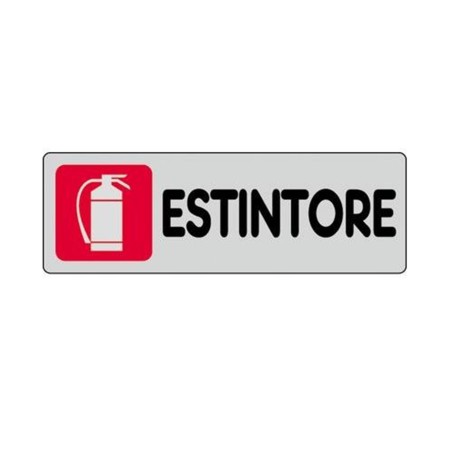 ETICHETTA CARTELLO TARGHETTA ADESIVA ESTINTORE 15 X 5 CM