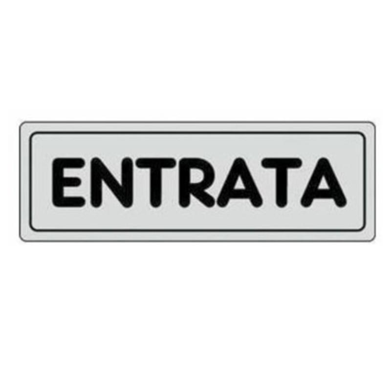 ETICHETTA CARTELLO TARGHETTA ADESIVA ENTRATA 15 X 5 CM