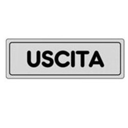 ETICHETTA CARTELLO TARGHETTA ADESIVA USCITA 15 X 5 CM ADESIVO