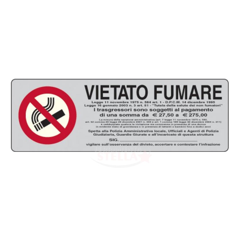 ETICHETTA CARTELLO TARGHETTA ADESIVA ADESIVO - VIETATO FUMARE - 15 X 5 CM  ETICHETTA CARTELLO TARGHETTA ADESIVA ADESIVO - VIETATO FUMARE - 15 X 5 CM