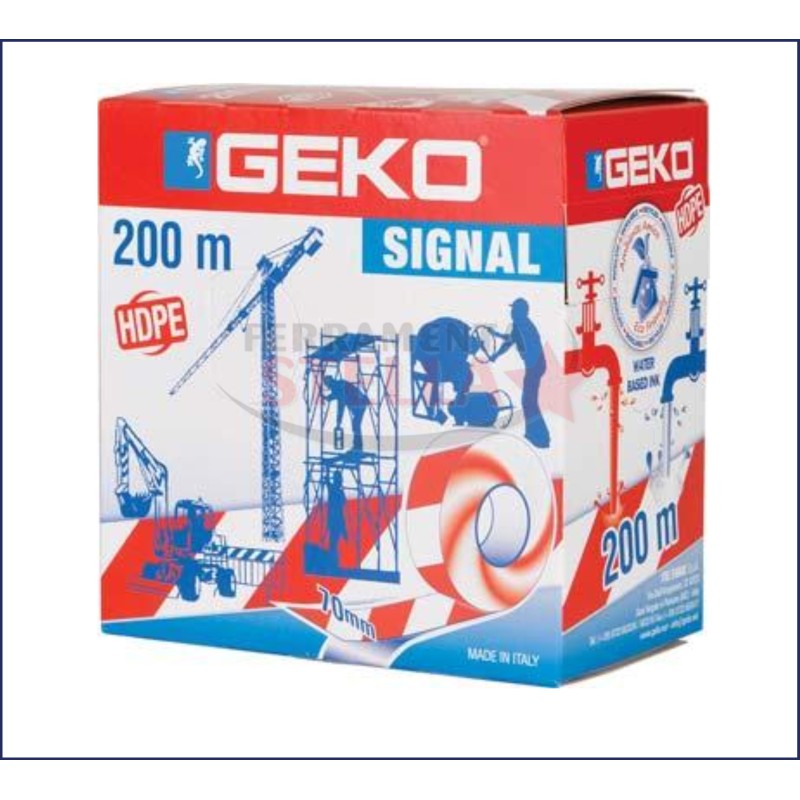 NASTRO SEGNALETICO ROSSO BIANCO 70X200 MT CANTIERE STRADALE LAVORI IN SCATOLA