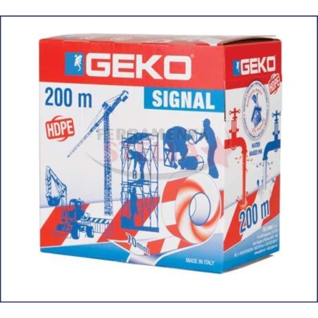 NASTRO SEGNALETICO ROSSO BIANCO 70X200 MT CANTIERE STRADALE LAVORI IN SCATOLA