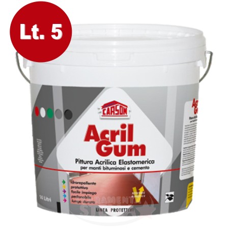 GUAINA LIQUIDA RIVESTIMENTO ESTERNO TERRAZZA IMPERMEABILIZZANTE - ROSSO - 5 LT. 