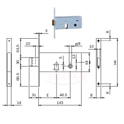 SERRATURE a FASCIA PER INFISSI IN FERRO E ALLUMINIO ISEO x CILINDRO OVALE