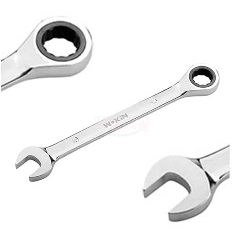 CHIAVE COMBINATA FISSA E REVERSIBILE A CRICCHETTO DA 10 MM - WOKIN 