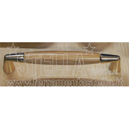 Maniglia legno rovere e oro maniglie metallo|ferramentastella.it