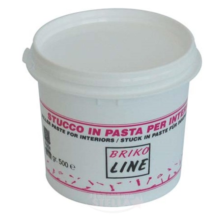 STUCCO IN PASTA PRONTO PER LEGNO E MURO BIANCO 0,50 KG RIEMPITIVO - BRIKO LINE