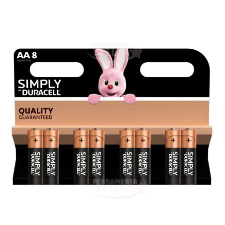 PILE BATTERIE STILO DURACELL SIMPLY  8 pz TIPO AA