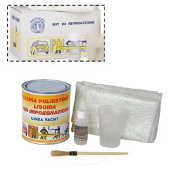 KIT VETRORESINA RIPARAZIONE 750ML RESINA POLIESTERE PER CARENE MOTO AUTO BARCHE