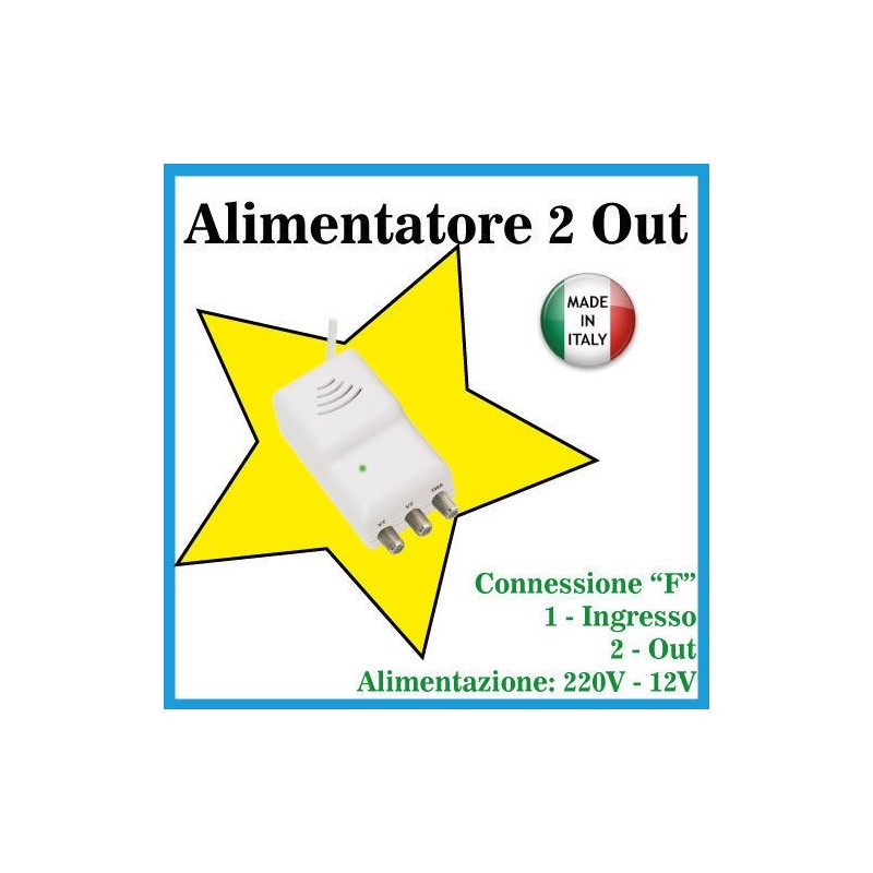 ALIMENTATORE RETRO TV - USCITE 2 VOLT 230/12 MA 100 CONNESSIONE F 