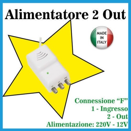 ALIMENTATORE RETRO TV - USCITE 2 VOLT 230/12 MA 100 CONNESSIONE F 
