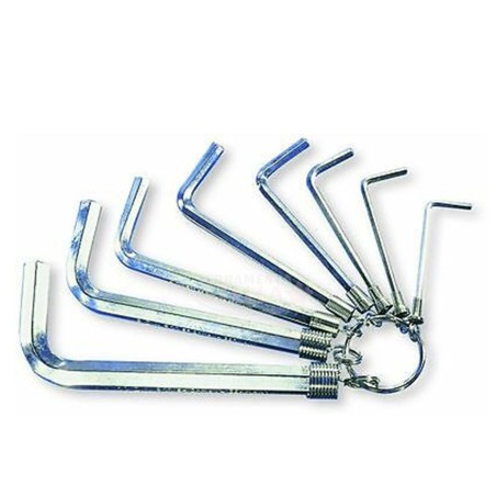 SET 8 CHIAVI CHIAVE MASCHIO ESAGONALE BRUGOLA BRUCOLA PIEGATE CORTE CHIAVINI