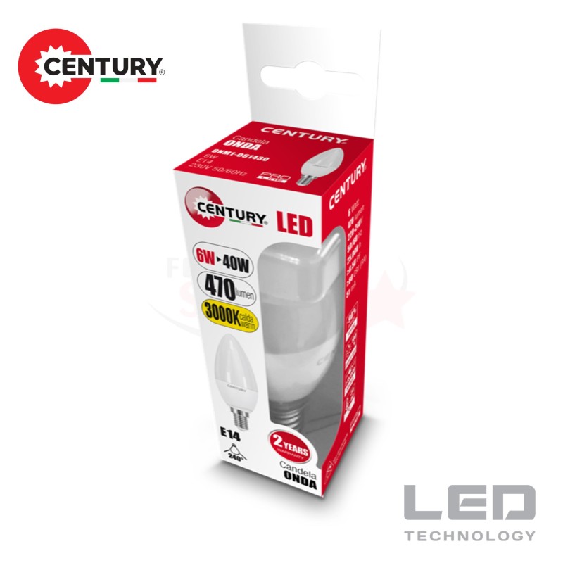 LAMPADINA LAMPADA LED RISPARMIO ENERGETICO - modello OLIVA - 8 W - luce FREDDA - attacco E 14