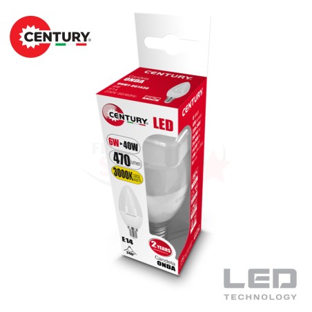 LAMPADINA LAMPADA LED RISPARMIO ENERGETICO - modello OLIVA - 8 W - luce FREDDA - attacco E 14