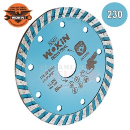 DISCO DIAMANTATO A CORONA CONTINUA ZIGRINATA - MM 230 - WOKIN - MM 230 x 22,2 - ALTEZZA 2 MM