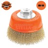 SPAZZOLA IN ACCIAIO A TAZZA SEMPLICE x SMERIGLIATRICE ANGOLARE - WOKIN - x SPAZZOLARE PULIRE RIMUOVERE - MM 125 - M 14