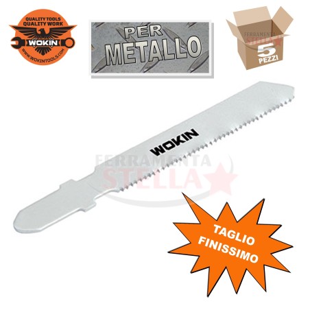 LAME DI RICAMBIO PER SEGHETTO ALTERNATIVO x LEGNO T 244 D - WOKIN - TAGLIO MEDIO / GROSSO - MM 100 - CONF. DA 5 PEZZI