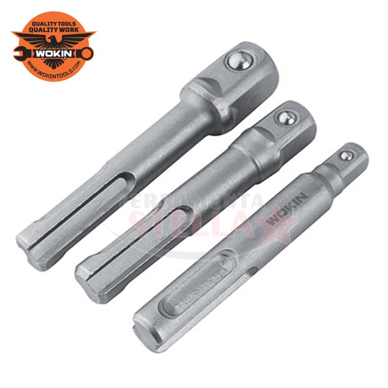 ADATTATORE SDS PLUS e PORTABUSSOLA  PER TRAPANO TASSELLATORE - WOKIN - PEZZI 3
