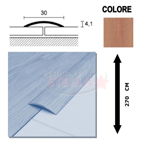 COPRIPAVIMENTO ALLUMINIO - COLORE LEGNO 50 - AUTOADESIVO - CM 270