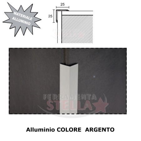PARASPIGOLI SALVA SPIGOLI ANGOLI x MURO PARETE MT 3 - COLORE  ALLUMINIO - PROFILO MULTIUSO
