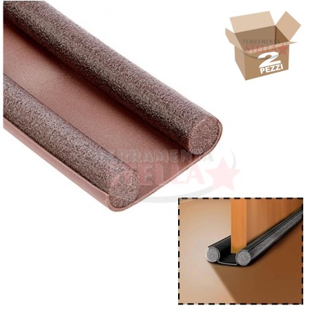 STRISCIA PARAFREDDO SOTTOPORTA ANTRACITE NERO 95 CM PARASPIFFERI PORTE FINESTRE AD ISOLAMENTO DOUBLE STOP