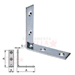 LASTRINA PIEGATA 4 FORI  DI GIUNZIONE - ACCIAIO ZINCATO- 5 x 5 CM - 50 X 50 MM