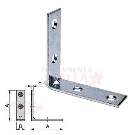 LASTRINA PIEGATA 4 FORI  DI GIUNZIONE - ACCIAIO ZINCATO- 5 x 5 CM - 50 X 50 MM