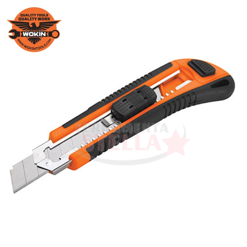 CUTTER TAGLIERINO in ABS LAMA GUIDA LAMA METALLO DA MM 18 - WOKIN - CARTA CARTONE TAGLIO 
