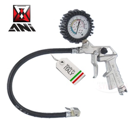 PISTOLA GONFIAGGIO CON MANOMETRO PER COMPRESSORE PROFESSIONALE 