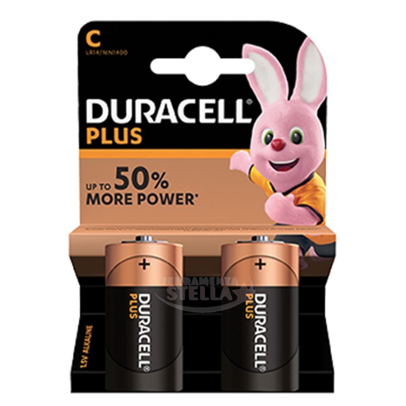 PILE BATTERIE MEZZA TORCIA MEZZATORCIA DURACELL PLUS 2 pz