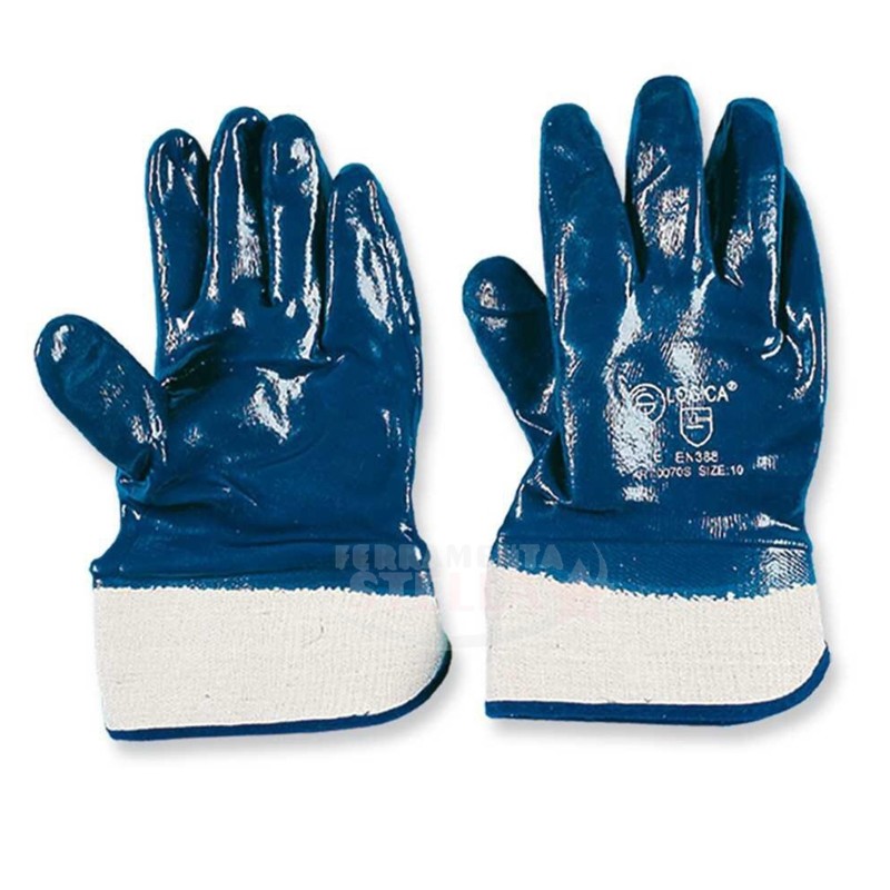 GUANTI COTONE NBR HAND MANICHETTA IN TELA MISURA 10 - X FABBRO FERRO