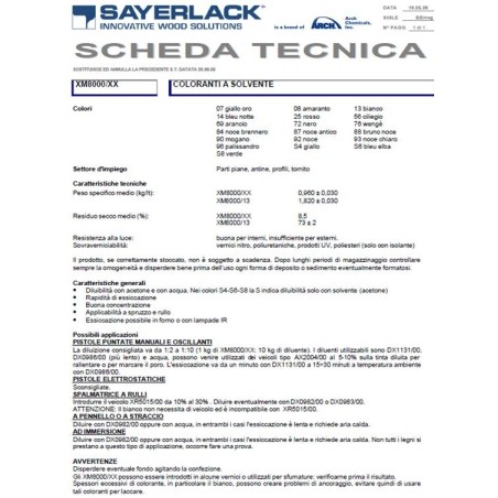 COLORANTE PIGMENTI TINTA - SAYERLACK - XM8000/14 - BLU NOTTE - x VERNICI A SOLVENTE POLIURETANICHE 