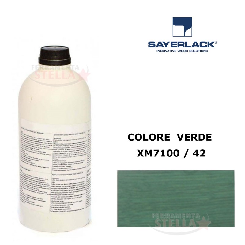 COLORANTE PIGMENTI TINTA - SAYERLACK - XM7100/42 - VERDE  - APPLICABILE DIRETTAMENTE SU LEGNO