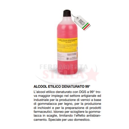 ALCOOL 99,9∞ - ETILICO DENATURATO -  PER RESTAURATORI RESTAURO PULIZIA