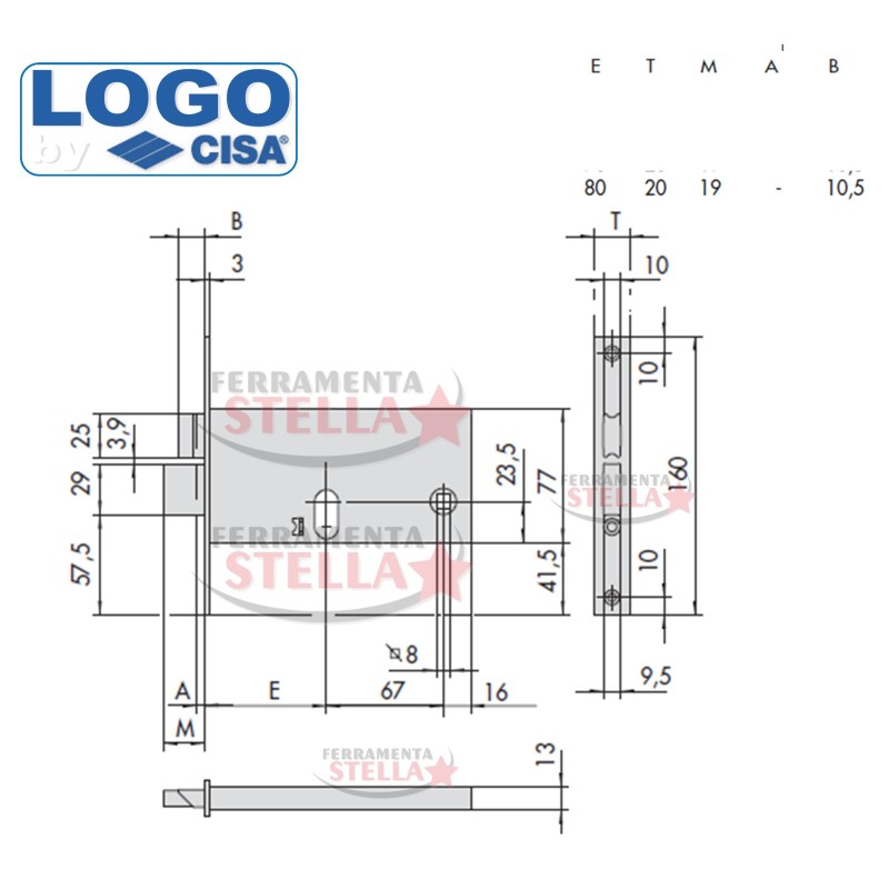 SERRATURA LOGO 44761 70 A INFILARE A FASCIA LARGA x ALLUMINIO ANTA - entrata 70 - frontale 16 - SOTTOCOSTO !! 