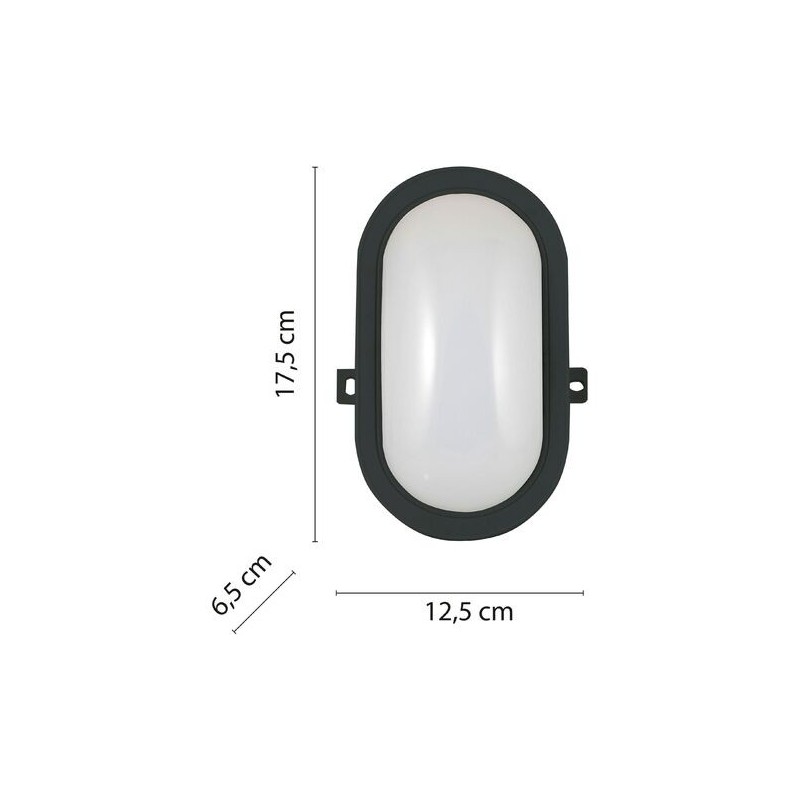 APPLIQUE PLAFONIERA TARTARUGA LAMPADA ESTERNO NERO NERA VETRO IP44 E27 OVALE