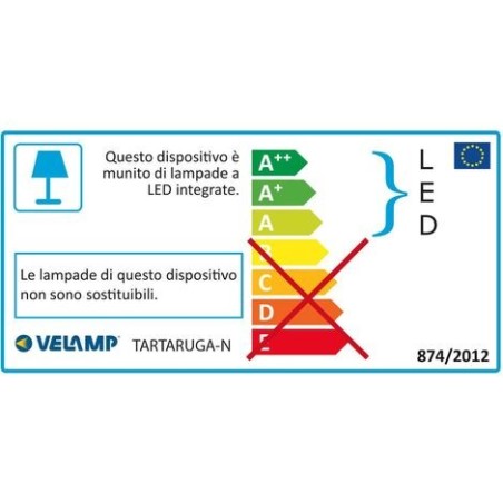 APPLIQUE PLAFONIERA TARTARUGA LAMPADA ESTERNO NERO NERA VETRO IP44 E27 OVALE