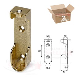 REGGITUBO x ARMADIO REGGI TUBO IN ZAMA CROMATO PER TUBO OVALE 15 X 30 AGGANCIO SUPERIORE E LATERALE