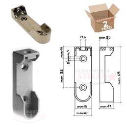 REGGITUBO x ARMADIO REGGI TUBO IN ZAMA OTTONATO PER TUBO OVALE 15 X 30 AGGANCIO SUPERIORE E LATERALE