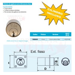 SERRATURA YALE ELETTRICA 68880 - ENTRATA 60 LATO SINISTRA -  SCIVOLO + MANDATA + PULSANTE - x PORTA IN FERRO - DA APPLICARE