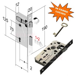 SERRATURA PATENT PER PORTE INTERNE - BUSSOLE - ENTRATA 45 - BORDO TONDO - OTTONATA